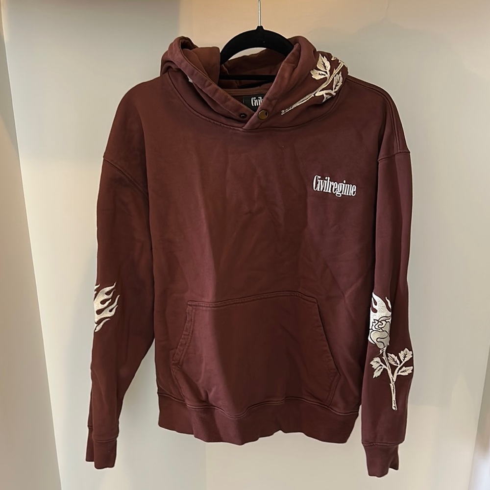 Maroon Civil Regime Graphic Hoodie